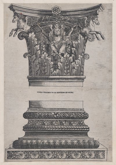 Speculum Romanae Magnificentiae: capital de Pegaso del Templo de Marte Ultor y dec..., ca. 1537 de Master GA