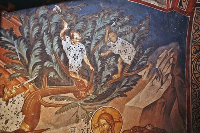 La entrada de Cristo en Jerusalén. (detalle) de Master Gerasime