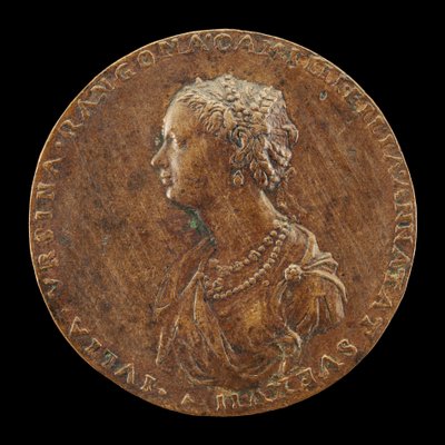 Guilia Orsini, 1537-1598, esposa de Baldossare Rangoni c. 1554 [anverso], 1554 de Master IAC. URB.