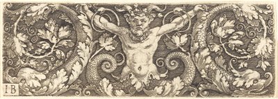 Ornamento con sátiro fantástico y delfines de Master IB