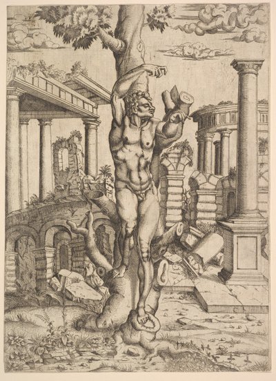 Hombre Contra un Árbol, ca. 1543-44 de Master IQV