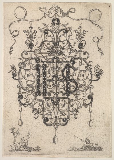 Diseño para un colgante con monograma IHS, 1609 de Master PRK