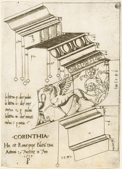 Entablamento del Templo de Antonino y Faustina, Roma de Master PS