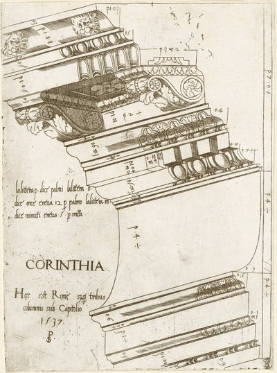 Entablamento del Templo de Vespasiano, Roma de Master PS