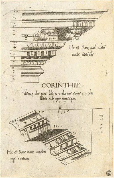 Entablamentos de Santa Pudenziana y el Arco de Camigliano, Roma de Master PS
