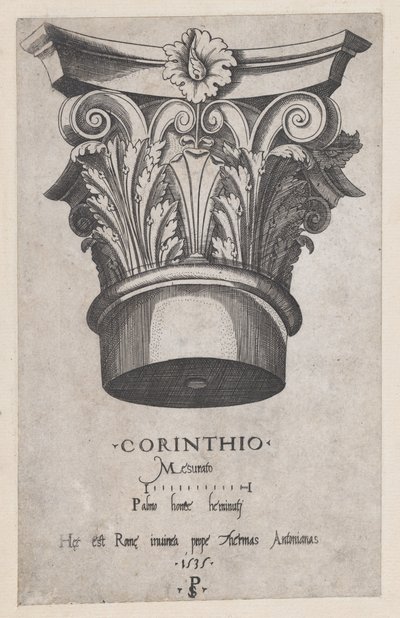 Speculum Romanae Magnificentiae: Capital corintio, 1535 de Master PS
