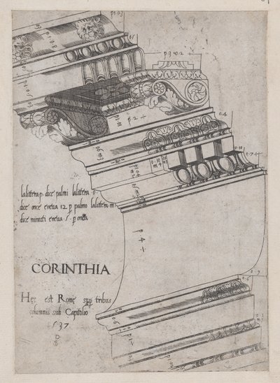Speculum Romanae Magnificentiae: Entablamento del Templo de Vespasiano, Roma de Master PS