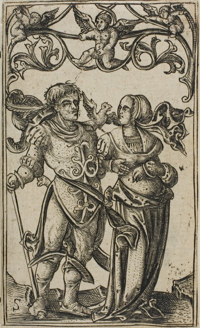 Dama y caballero caminando hacia la derecha de Master S