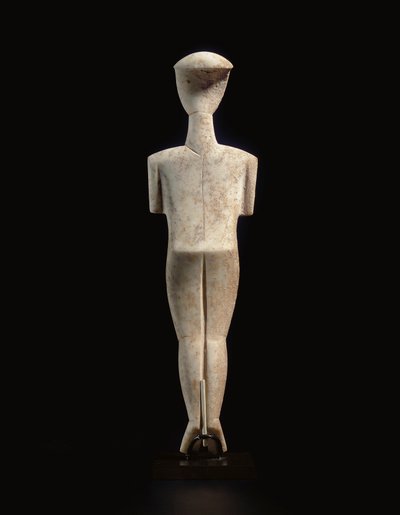 Figura femenina reclinada cicládica, pieza de nombre del Maestro Schuster, Cicládico Temprano II, c.2400 a.C. (mármol) de Master Schuster