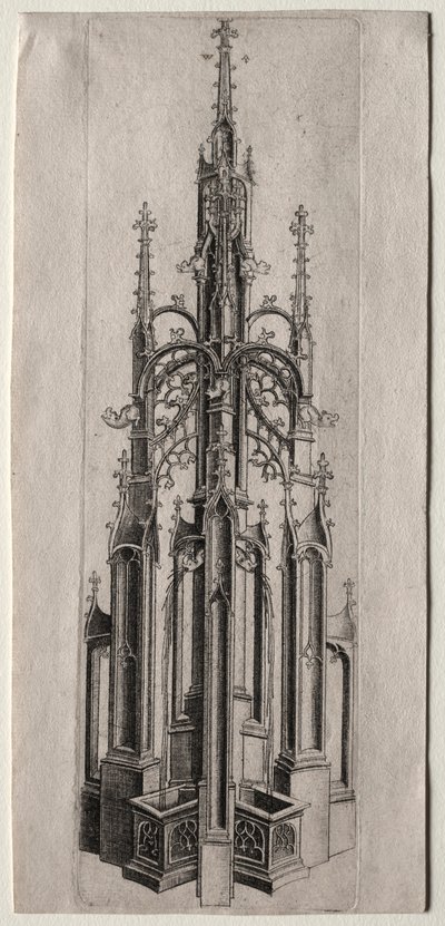 Diseño para una fuente gótica, c. 1470 de Master W with the Key