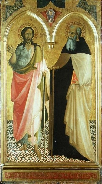 San Juan Bautista y San Antonio Abad (panel de fondo dorado) de Master of 1419