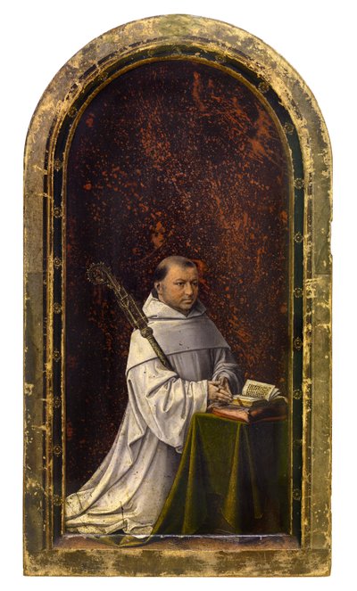 Díptico de Robrecht de Clercq, abad de Ter Duinen, c.1499 (óleo sobre tabla) de Master of 1499