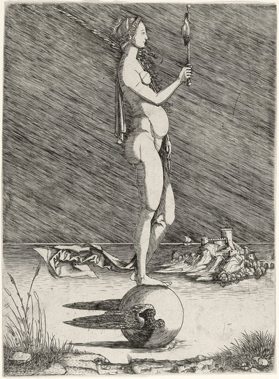 Fortuna navegando en un globo alado, c.1510-15 de Master of 1515