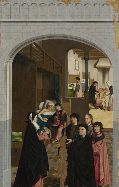 Las siete obras de misericordia
Panel de un políptico que representa las siete obras de misericordia: visitar a los enfermos de Master of Alkmaar