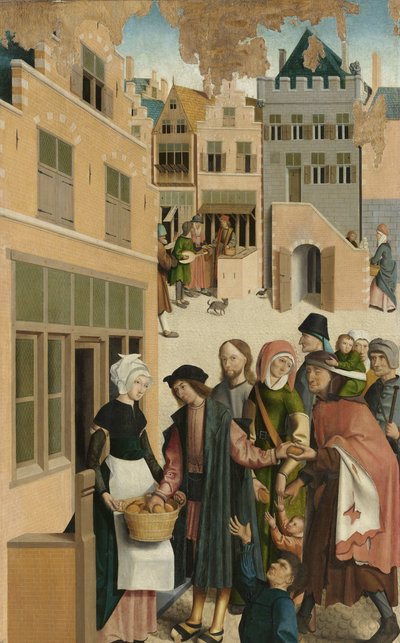Las siete obras de caridad
Panel de un políptico con las siete obras de caridad: alimentar al hambriento de Master of Alkmaar