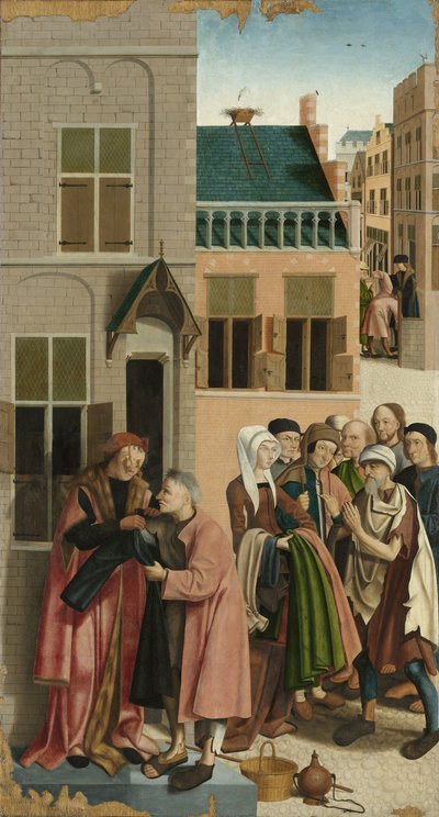 Las siete obras de misericordia: Vestir al desnudo, 1504 de Master of Alkmaar