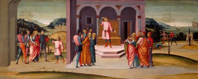 Daniel salvando a Susana, el juicio de Daniel y la ejecución de los ancianos, c. 1500 de Master of Apollo and Daphne