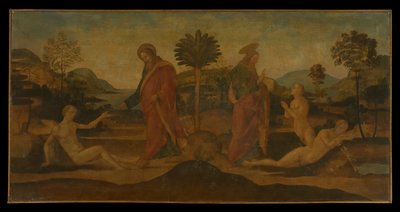 La creación de Adán y Eva de Master of Apollo and Daphne