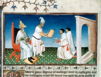 Kublai Khan da a los Polos su pasaporte, c. 1280s, principios del siglo XV de Master of Boucicaut