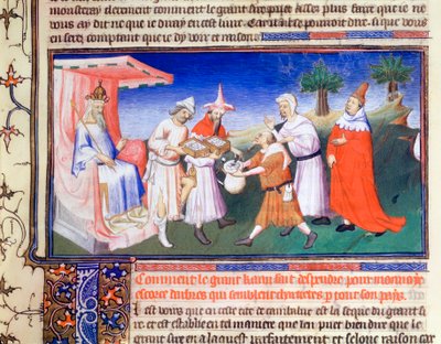 Kublai Khan pagando por compras, c1280s, principios del siglo XV de Master of Boucicaut