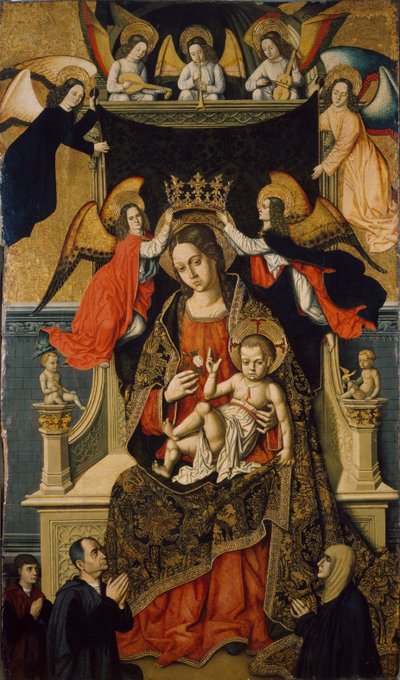 La Virgen y el Niño con ángeles y donantes, 1475-1500 de Master of Castelsardo