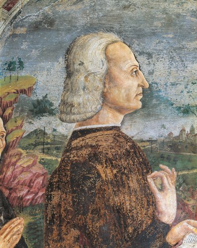 Italia, Región Piamonte, Provincia de Alessandria, Serralunga di Crea, Sacro Monte di Crea, Santuario de Santa María Asunta, Capilla de Santa Margarita de Antioquía Retrato de Guillermo VIII Paleólogo, Marqués de Monferrato, Fresco de Master of Crea
