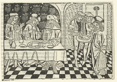 Comida con los fariseos de Master of Delft (attributed to)