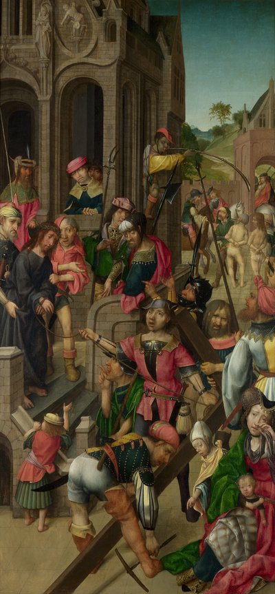 Cristo presentado al Pueblo Tríptico: Escenas de la Pasión de Cristo, panel izquierdo, c. 1510 de Master of Delft