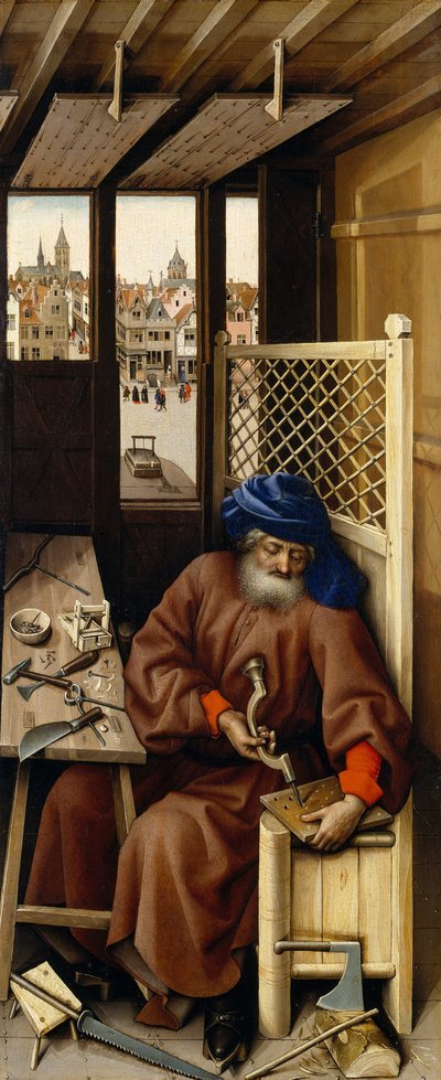 Tríptico de la Anunciación (Retablo de Merode), c.1427-32 de Master of Flémalle