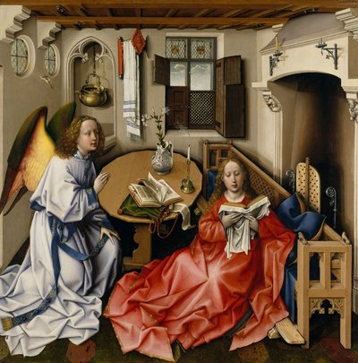 Tríptico de la Anunciación (Retablo de Merode), c.1427-32 de Master of Flémalle