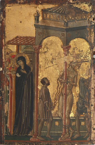La flagelación, primera mitad del siglo XIV de Master of Forli