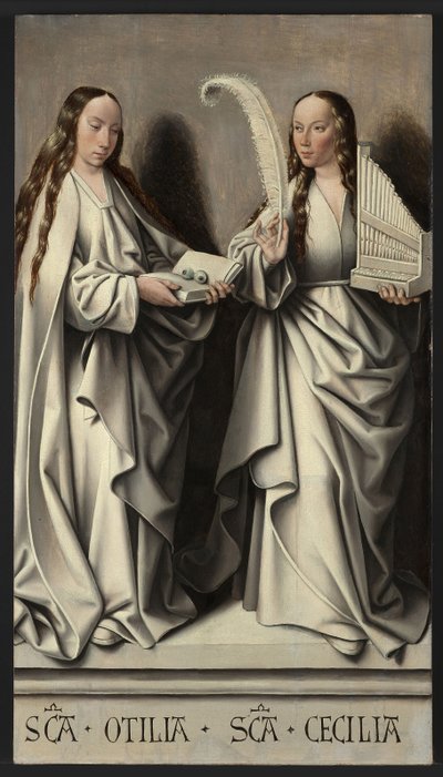 Santas Ottilia y Cecilia, panel del retablo de Santa Ana, ca. 1503-1506 de Master of Frankfurt