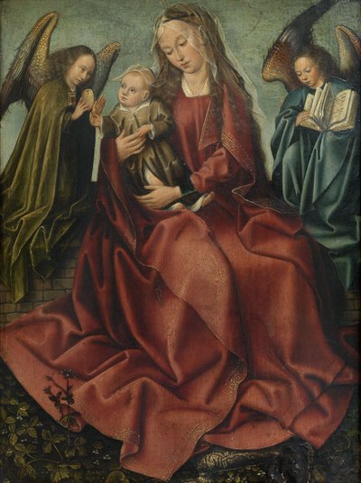 La Virgen y el Niño entre dos ángeles de Master of Frankfurt