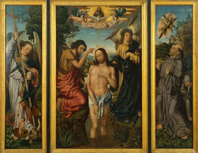Tríptico del Bautismo de Cristo - Maestro de Frankfurt (1460-ca. 1533) - c. 1510 - Óleo sobre tabla - 169x213,5 - Museu Nacional d