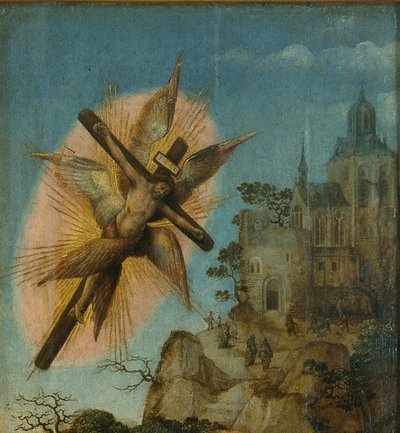 Tríptico del Bautismo de Cristo (detalle) de Master of Frankfurt