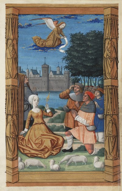 Anunciación a los pastores, de un libro de horas, c. 1485 de Master of Guillaume Lambert