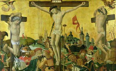 La Crucifixión, c.1500 (detalle) de Master of Hamburg