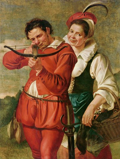 Mujer y el ballestero, c.1610 de Master of Harlem
