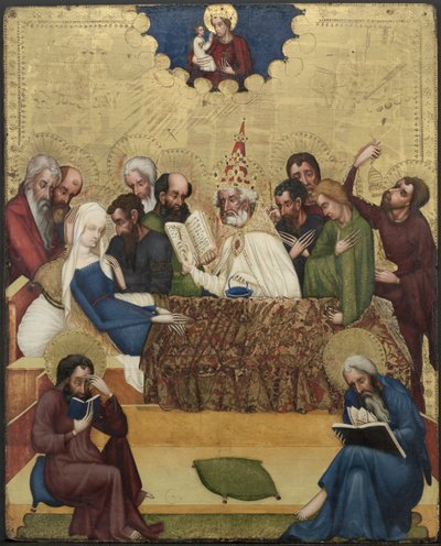 Muerte de la Virgen, c. 1400 (temple y óleo con oro sobre tabla) de Master of Heiligenkreuz