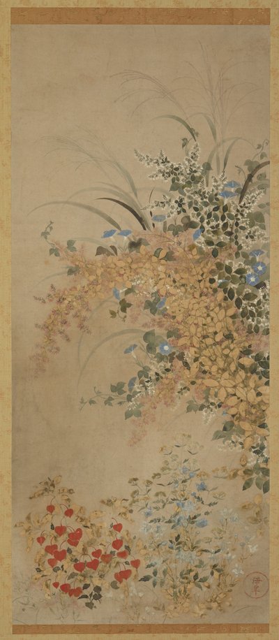Flores y hierbas, período Edo, 1600-1630 de Master of I nen Seal