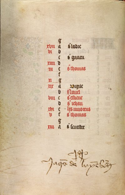 Página del calendario de diciembre continuación de Master of Jacques of Luxembourg