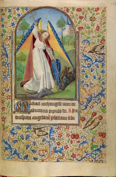 San Miguel luchando contra el diablo de Master of Jacques of Luxembourg