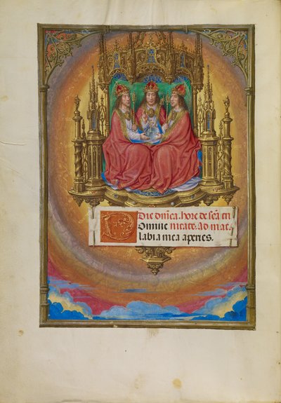 La Santísima Trinidad entronizada de Master of James IV of Scotland