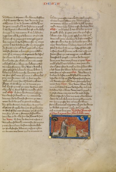 Abraham en el altar de Master of Jean de Mandeville