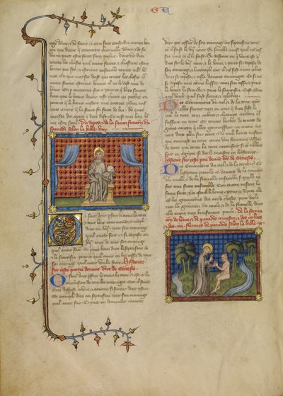 Día de descanso: Señor entronizado; Dios y Adán en el Jardín de Master of Jean de Mandeville