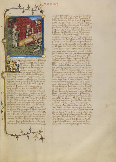Isaías aserrado en dos de Master of Jean de Mandeville