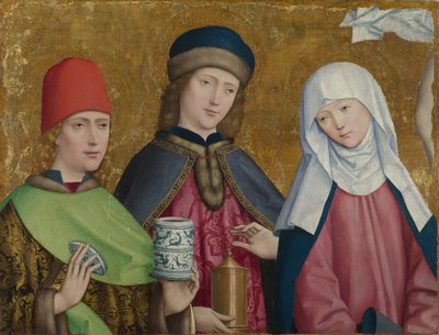 Santos Cosme y Damián y la Virgen El retablo de Liesborn, ca. 1470-1480 de Master of Liesborn
