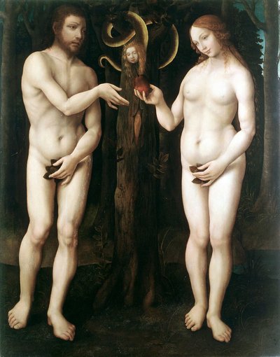 Adán y Eva La Tentación de Adán, c. 1520 de Master of Lucretia