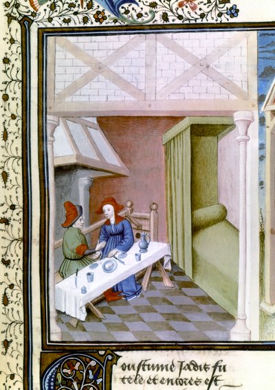Una escena del Decamerón, Salabetto e Iancofiore. 1430-1455 (miniatura) de Master of Mansel