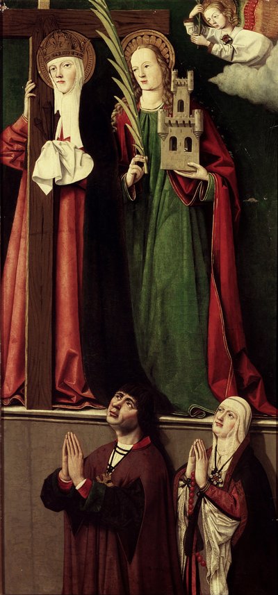 Reyes Católicos con Santa Elena y Santa Bárbara de Master of Manzanillo